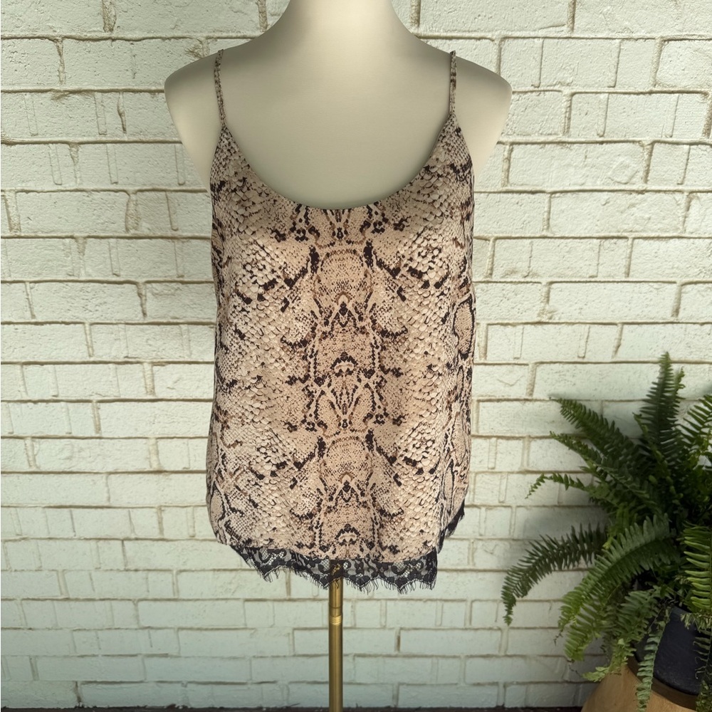 Rachel Zoe Snake Print Women's Top with lace detail
